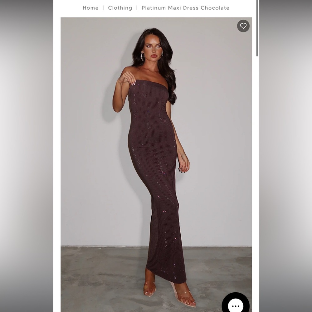 XS Platinum Maxi Dress in Chocolate 🤎